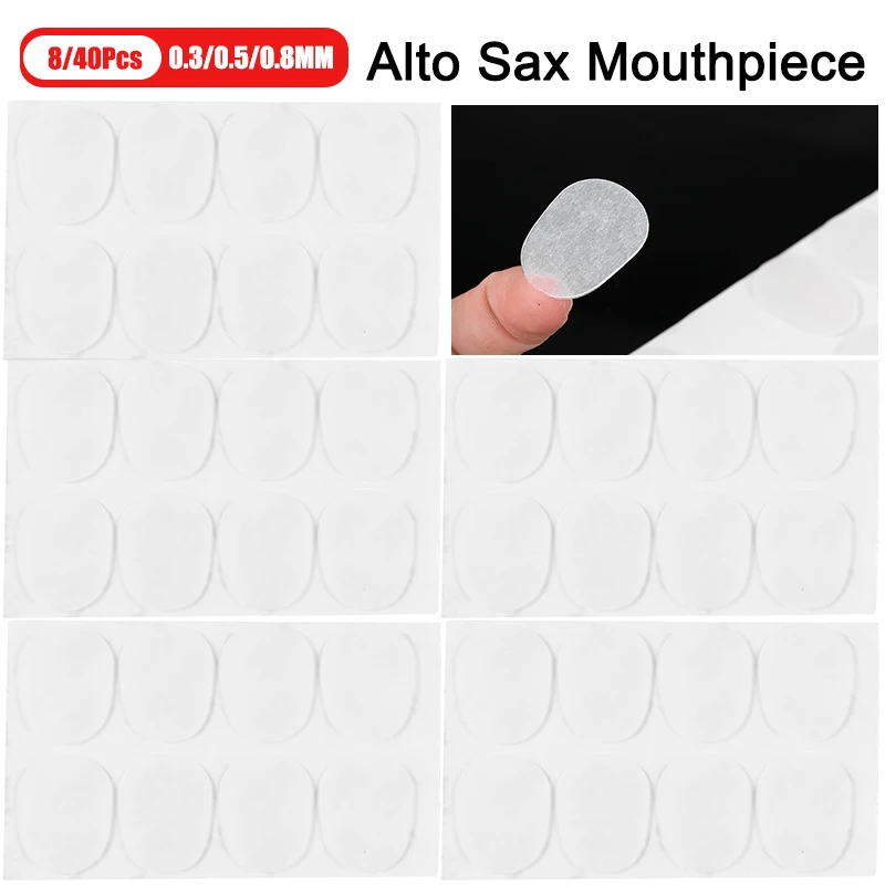 

8pcs Alto Tenor Treble Saxophone Sax Mouthpiece Patches Pads Silicone Cushions Woodwind Accessories 0.3 0.5 0.8mm