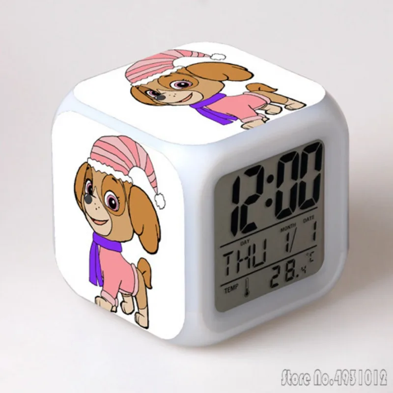 Аниме Puppy Woof Team P-PAW-Patrol Будильник Креативный студенческий светодиодный куб 8x8x8 см