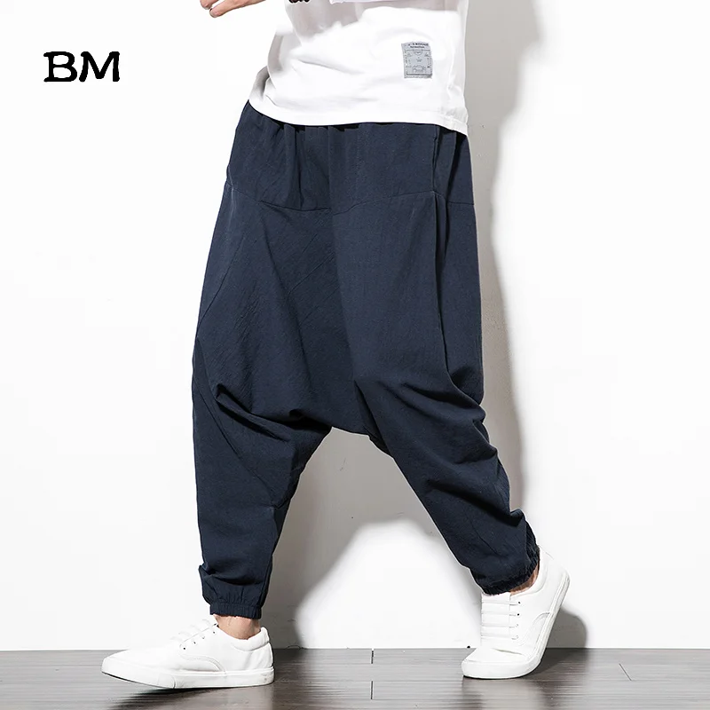 Cotton Linen Cross-Pants Japanese Harajuku Loose Joggers Trousers Hip Hop Harem Pants Wide Leg Baggy Pants Big Size
Cotton Linen Cross-Pants Japanese Harajuku Loose Joggers Trousers Hip Hop Harem Pants Wide Leg Baggy Pants Big Size