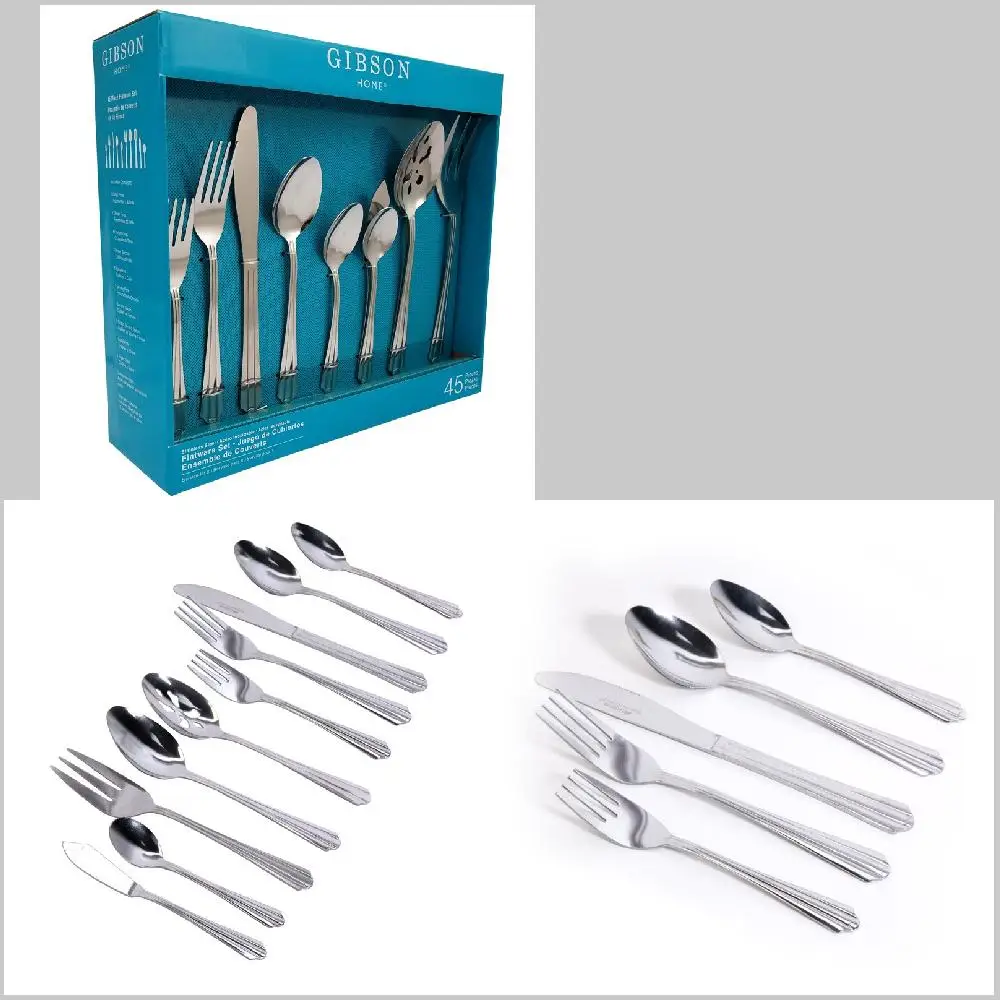 Canberra Perfect 45 Pcs Silver Flatware Set for 8 Persons, Dishwasher Safe Gorgeous Table Service Set - High Quality and Durable
Canberra Perfect 45 Pcs Silver Flatware Set for 8 Persons, Dishwasher Safe Gorgeous Table Service Set - High Quality and Durable