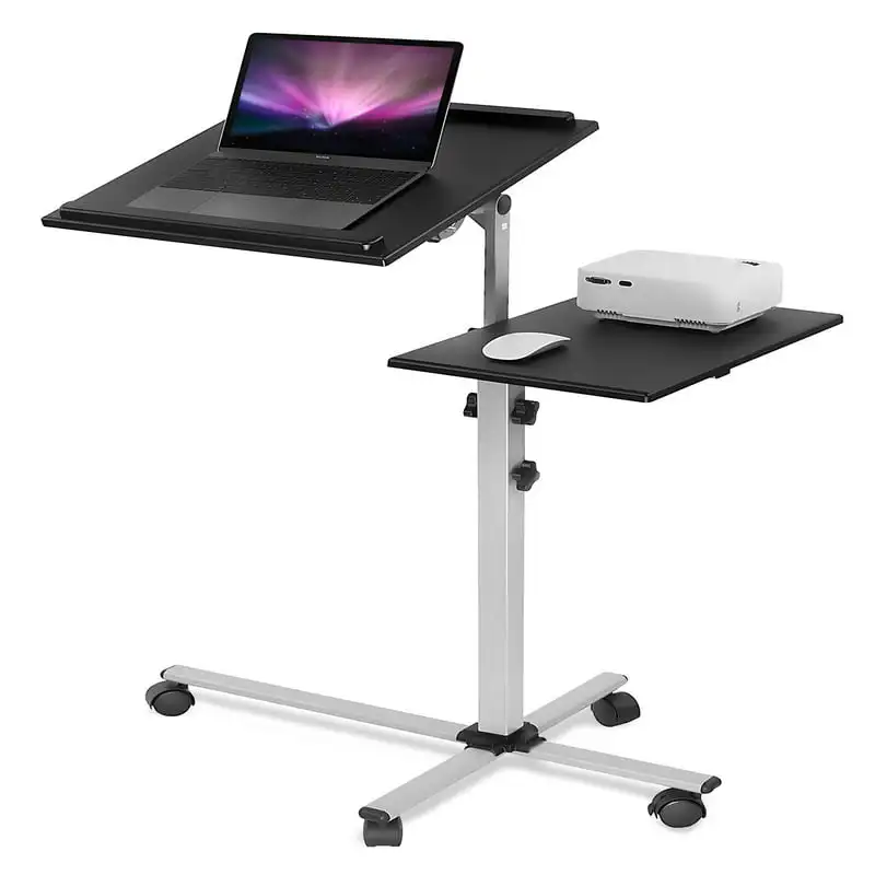 

Rolling Laptop Tray and Projector Cart | Height Adjustable Presentation Cart with Wheels laptop table