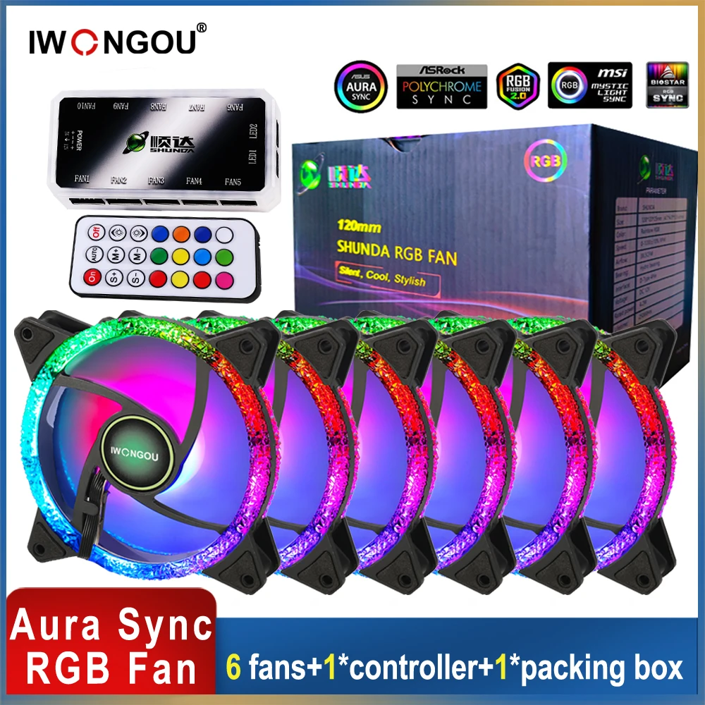 Fans 120mm RGB Cooling Cooler Adjust Speed LED Computer Case Fan ARGB Adjustable IWONGOU Ventilador Pc Heatsink
Fans 120mm RGB Cooling Cooler Adjust Speed LED Computer Case Fan ARGB Adjustable IWONGOU Ventilador Pc Heatsink