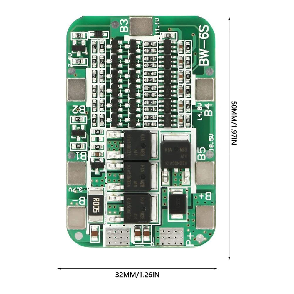 Защитная печатная плата PCB BMS, 6S, 15 А, 24 В, для модуля литий-ионной, литиевой батареи, 6 шт. в упаковке, аксессуары для электроинструментов
Защитная печатная плата PCB BMS, 6S, 15 А, 24 В, для модуля литий-ионной, литиевой батареи, 6 шт. в упаковке, аксессуары для электроинструментов