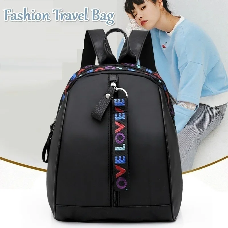 Fashion All-match Cloth Backpack Color Webbing Solid Color Double Back School Bag Ladies Backpack
Fashion All-match Cloth Backpack Color Webbing Solid Color Double Back School Bag Ladies Backpack