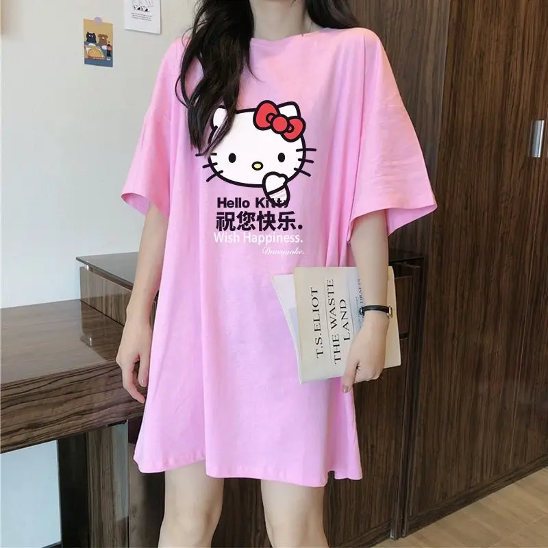 Женская ночная рубашка Sanrio Hellokitty, летняя Корейская версия, тонкая Милая Пижама, можно носить на улице, Свободная Домашняя одежда большого размера
Женская ночная рубашка Sanrio Hellokitty, летняя Корейская версия, тонкая Милая Пижама, можно носить на улице, Свободная Домашняя одежда большого размера