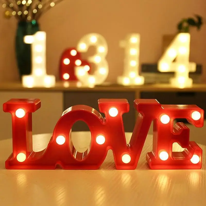 

3d светодиодный светильник, любовь, сердце, цифры, ночной знак, День Святого Валентина, украшения вечерние ринка, свадьба, пластиковый светил...