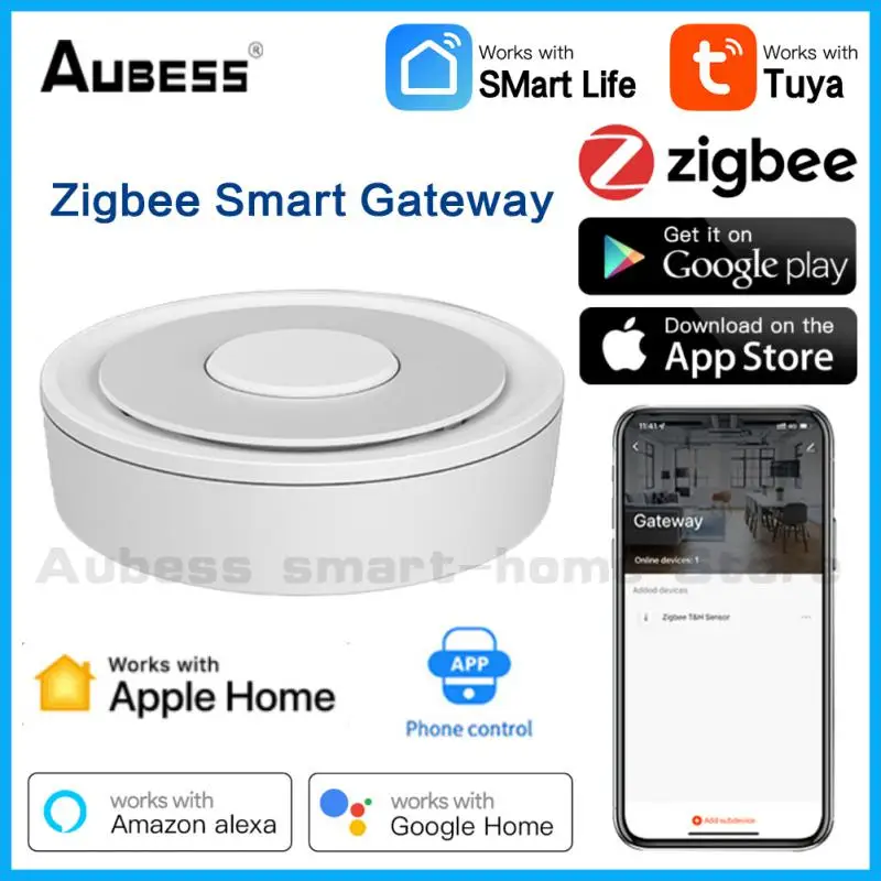 Aubess Tuya Smart Home Gateway HUB Wireless APP Remote Control Bridge WiFi Smart Life ZigBee Protocol Controller Alexa Google
Aubess Tuya Smart Home Gateway HUB Wireless APP Remote Control Bridge WiFi Smart Life ZigBee Protocol Controller Alexa Google