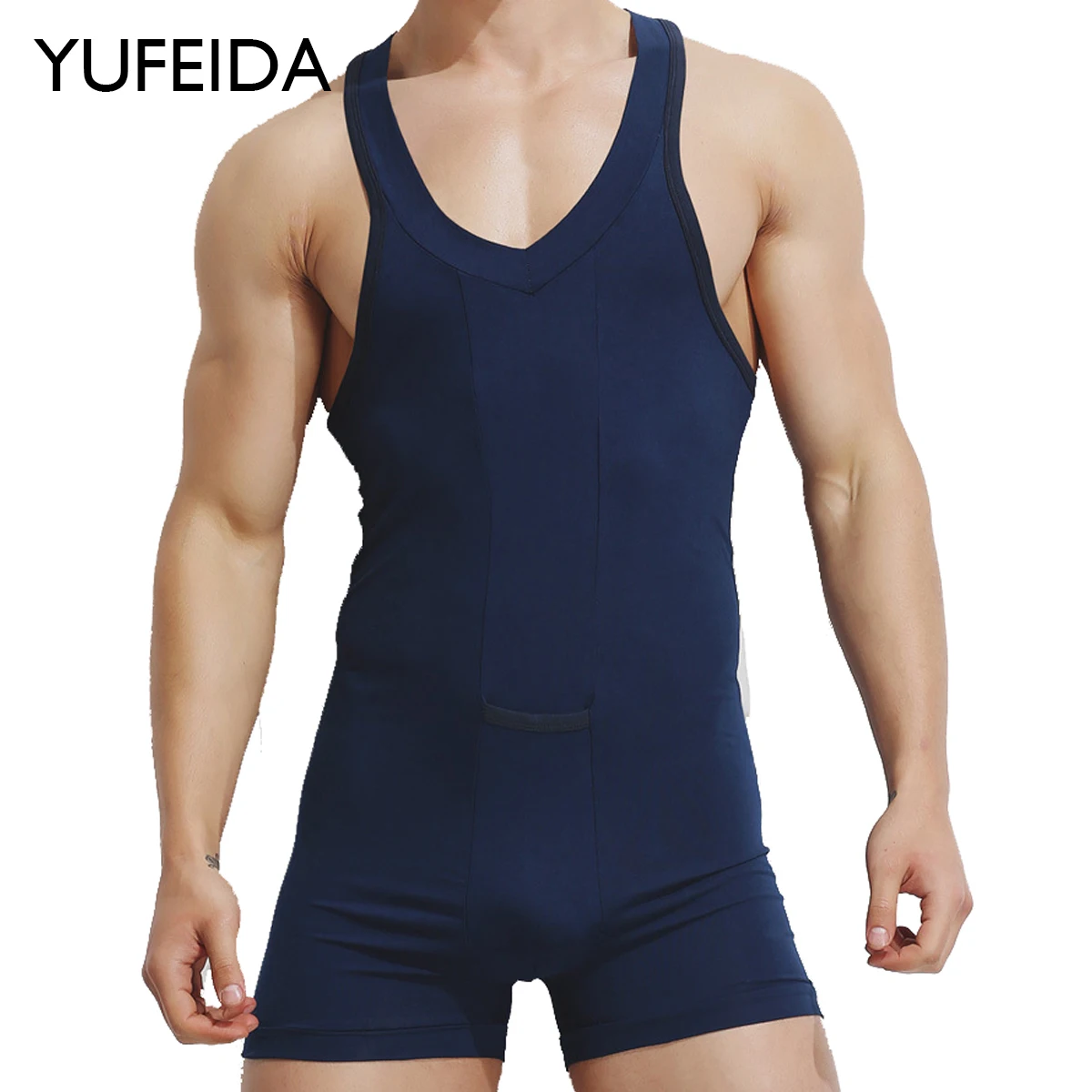 

YUFEIDA Men Leotard Wrestling Singlet Bodysuit Sexy Bulge Pouch Underwear Boxer Shorts Leotard Wrestling Singlet Gay Undershirts