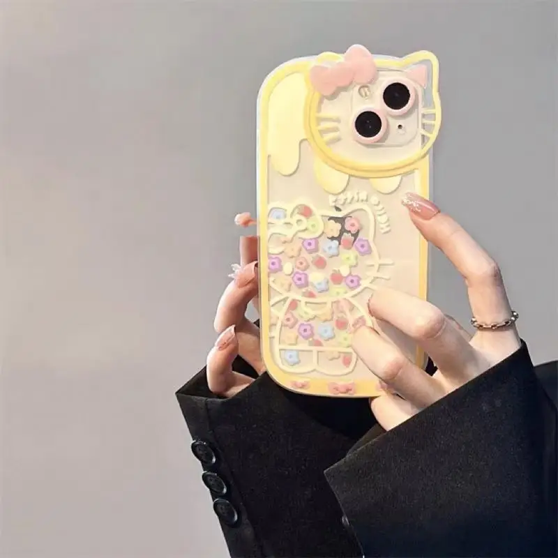 

Kawaii Hellowkitty Sanrio плюшевый мультфильм милый Iphone Прозрачный цветочный чехол для телефона аниме плюшевые игрушки для девочек подарок на день рож...