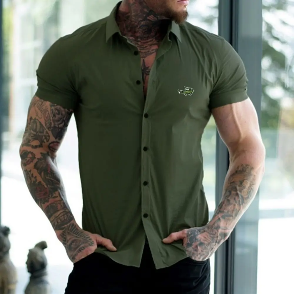 Embroid CARTELO Fashion Short Sleeve Shirt Men Solid Super Slim Fit Male Social Business Dress Shirt Brand Sport Clothing Summer
Embroid CARTELO Fashion Short Sleeve Shirt Men Solid Super Slim Fit Male Social Business Dress Shirt Brand Sport Clothing Summer