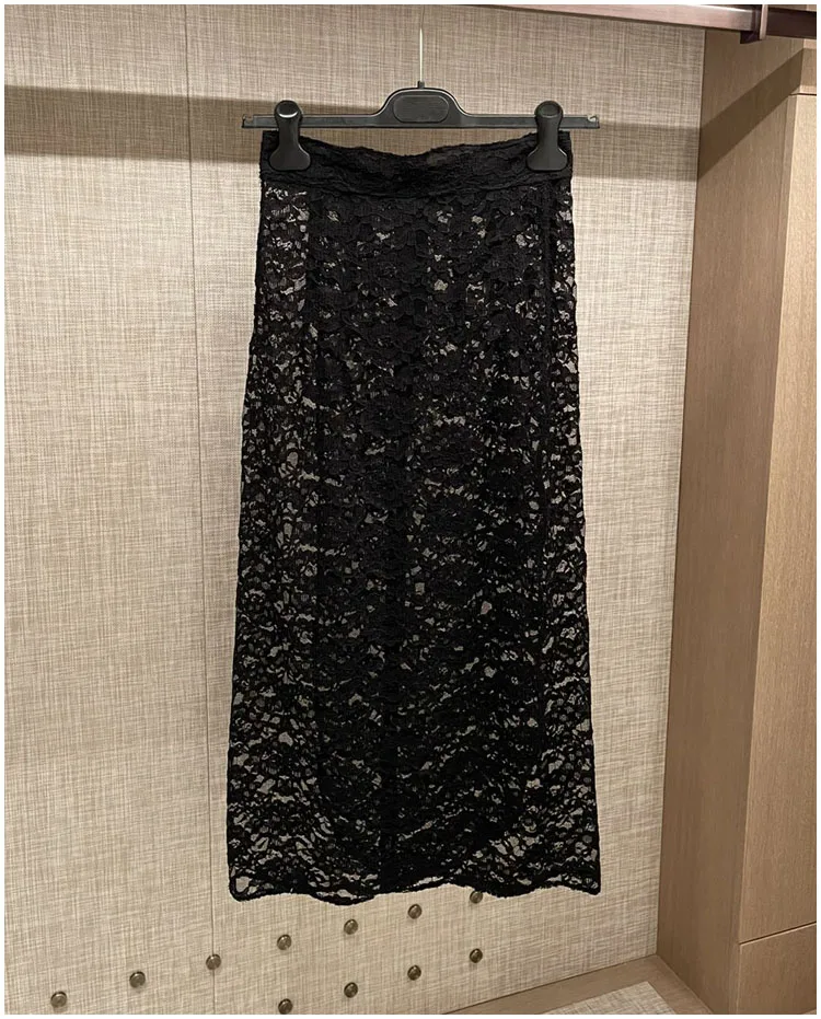 High Quality Women's Lace Skirt Transparent All-Match Mid-Length Skirt Summer Provide label 
High Quality Women's Lace Skirt Transparent All-Match Mid-Length Skirt Summer Provide label