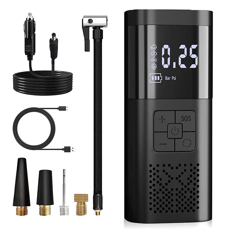 Portable Cordless Tire Inflator Air Compressor,150PSI Tire Pump,Mini Tire Pump With LED Pressure Gauge For Car,Bike,Ball
Portable Cordless Tire Inflator Air Compressor,150PSI Tire Pump,Mini Tire Pump With LED Pressure Gauge For Car,Bike,Ball