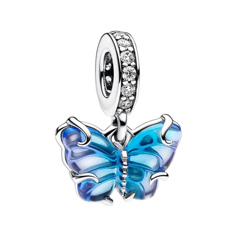 Blue Murano Glass Butterfly Pendant Charms For Women 925 Sterling Silver Original Jewelry Making DIY Bracelets Clear Zircon Bail
Blue Murano Glass Butterfly Pendant Charms For Women 925 Sterling Silver Original Jewelry Making DIY Bracelets Clear Zircon Bail