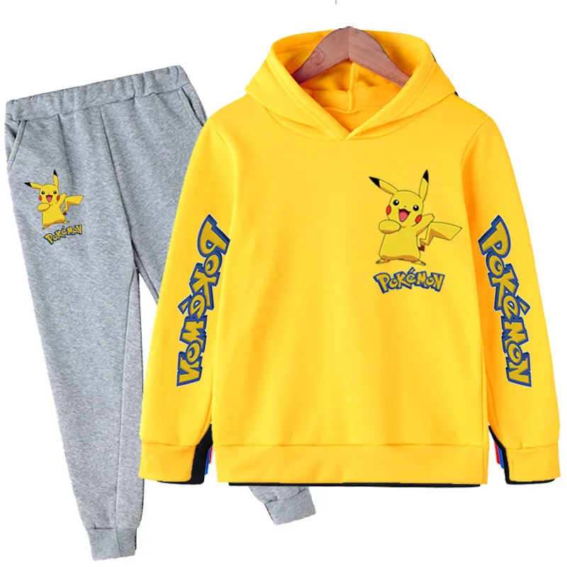 Children's Pikachu sportswear, children's hoodie, children's long sleeve casual fashion suit, two pieces
Children's Pikachu sportswear, children's hoodie, children's long sleeve casual fashion suit, two pieces