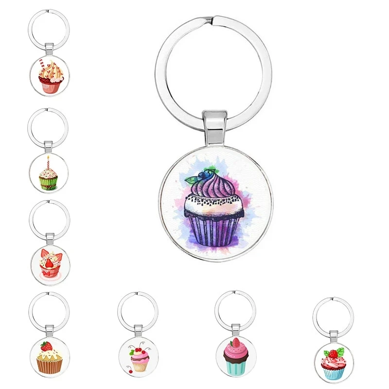 New Cake Cup Key Ring Cute Dessert Cup Cabochon Pendant Metal Key Chain Daughter Cake Shop Handmade Gift For Customers
New Cake Cup Key Ring Cute Dessert Cup Cabochon Pendant Metal Key Chain Daughter Cake Shop Handmade Gift For Customers