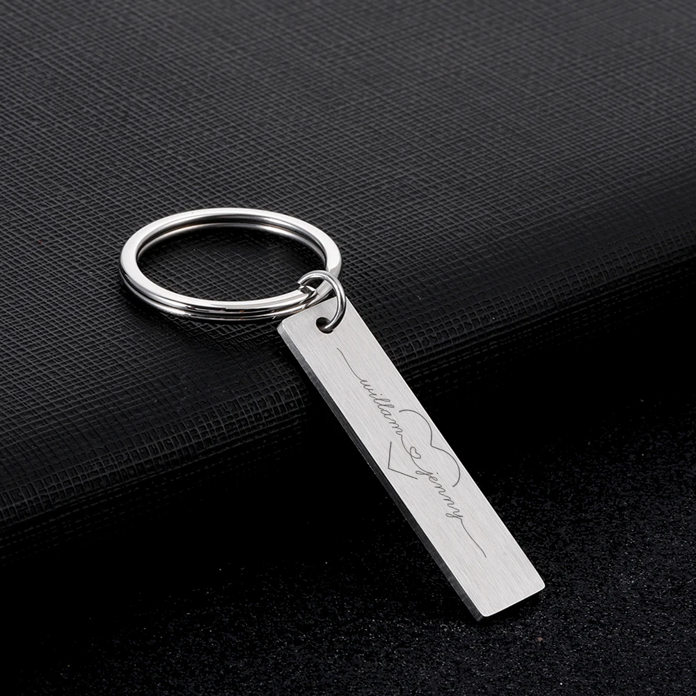 

Customized Couple Key Chain Anniversary Gift Engraved with Lover Name Personalized Name Keychain for Valentine Souvenirs Gifts