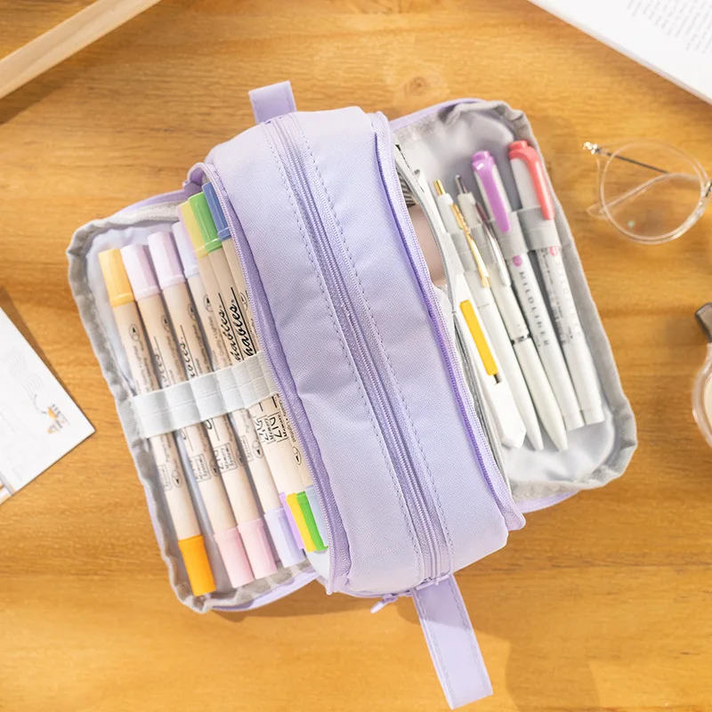 3 Layer Large Capacity Pencil Bag Soft Fabric Pen Storage Pencil Case Bags for Girls Boys Student Office Purple Blue Pink Color
3 Layer Large Capacity Pencil Bag Soft Fabric Pen Storage Pencil Case Bags for Girls Boys Student Office Purple Blue Pink Color