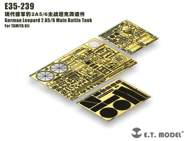 ET Model 1/35 E35-239 German Leopard 2 A5/6 Main Battle Tank Detail Up part E35239 For TAMIYA Kit
ET Model 1/35 E35-239 German Leopard 2 A5/6 Main Battle Tank Detail Up part E35239 For TAMIYA Kit