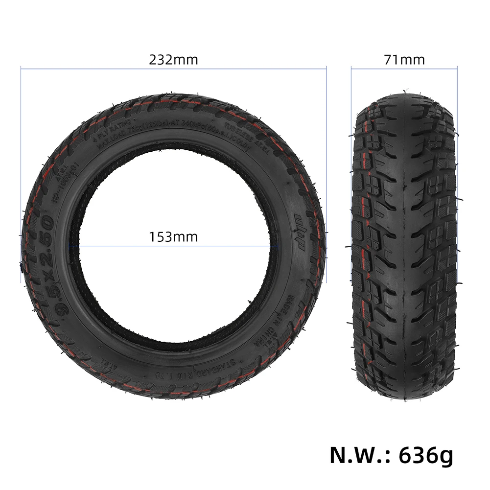 9.5*2.50 Tubeless Off-Road Tyre Hot Sale Excellent Replacement Applications That Use Same Tire Size For NIU KQI3 Electric Scoote
9.5*2.50 Tubeless Off-Road Tyre Hot Sale Excellent Replacement Applications That Use Same Tire Size For NIU KQI3 Electric Scoote