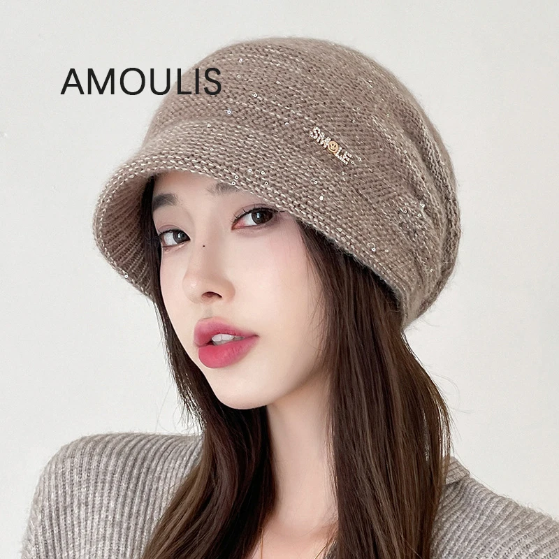 AMOULIS Winter Hats for Women Fashion Rabbit Fur Skullies Beanies Casual Female Knitted Hat Outdoor Keep Warm Cycling Melon Caps
AMOULIS Winter Hats for Women Fashion Rabbit Fur Skullies Beanies Casual Female Knitted Hat Outdoor Keep Warm Cycling Melon Caps