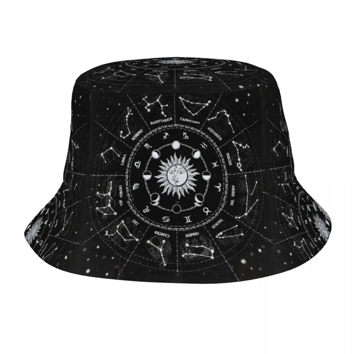 

Ouija Board Mystical Bucket Hat for Teen Vocation Constellation Sun and Moon Sun Hat Stylish for Hiking Fisherman Cap Boonie Hat