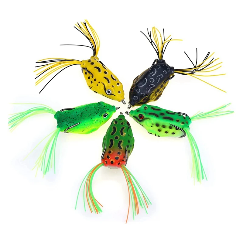 5Pcs Topwater Frog Lure Kit Set Frog Soft Swimbait Floating Bait With Weedless Hooks
5Pcs Topwater Frog Lure Kit Set Frog Soft Swimbait Floating Bait With Weedless Hooks
