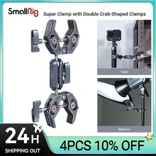 SmallRig Super Clamp with Double Crab-Shaped Clamps Double-arm Ball Head Adapter for Action Chamber, Tripod, Umbrella 4103