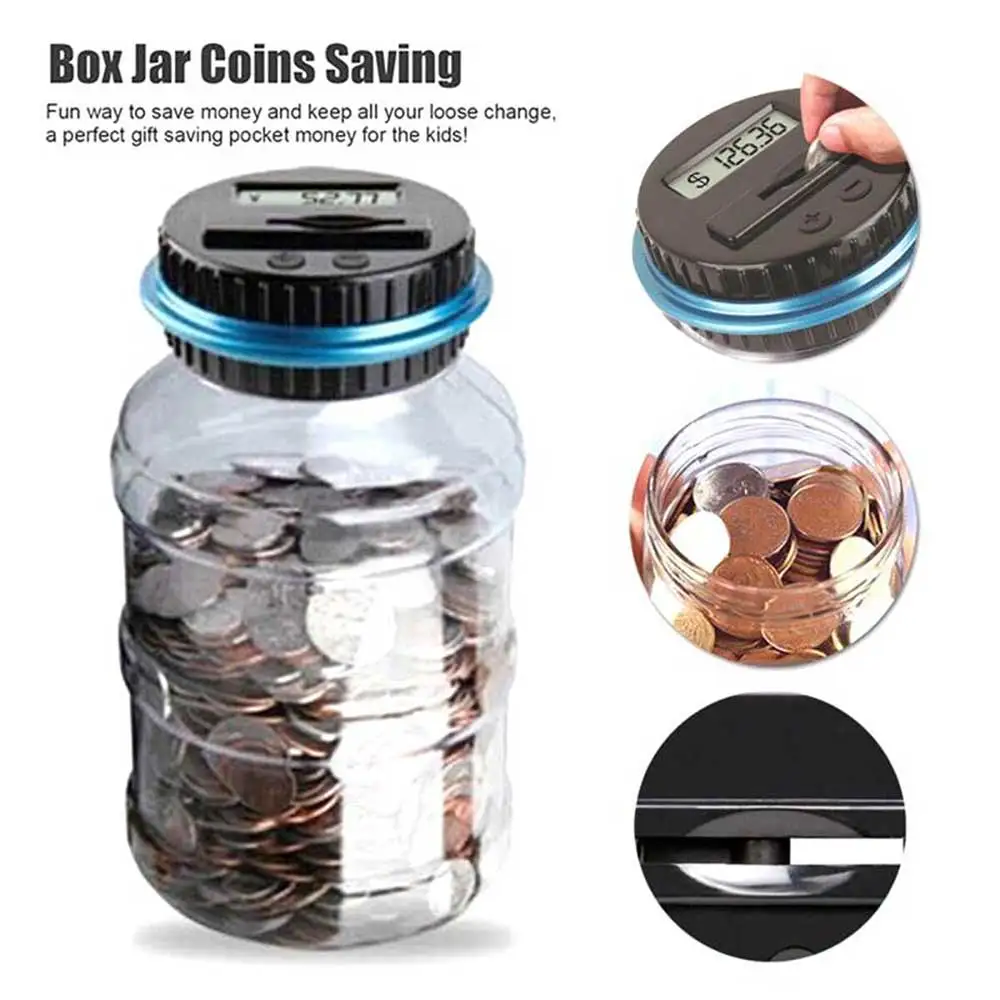 Portable Piggy Bank Counter Coin Electronic Digital LCD Counting Coin Money Saving Box Jar Coins Storage Box for USD EUR GBP
Portable Piggy Bank Counter Coin Electronic Digital LCD Counting Coin Money Saving Box Jar Coins Storage Box for USD EUR GBP