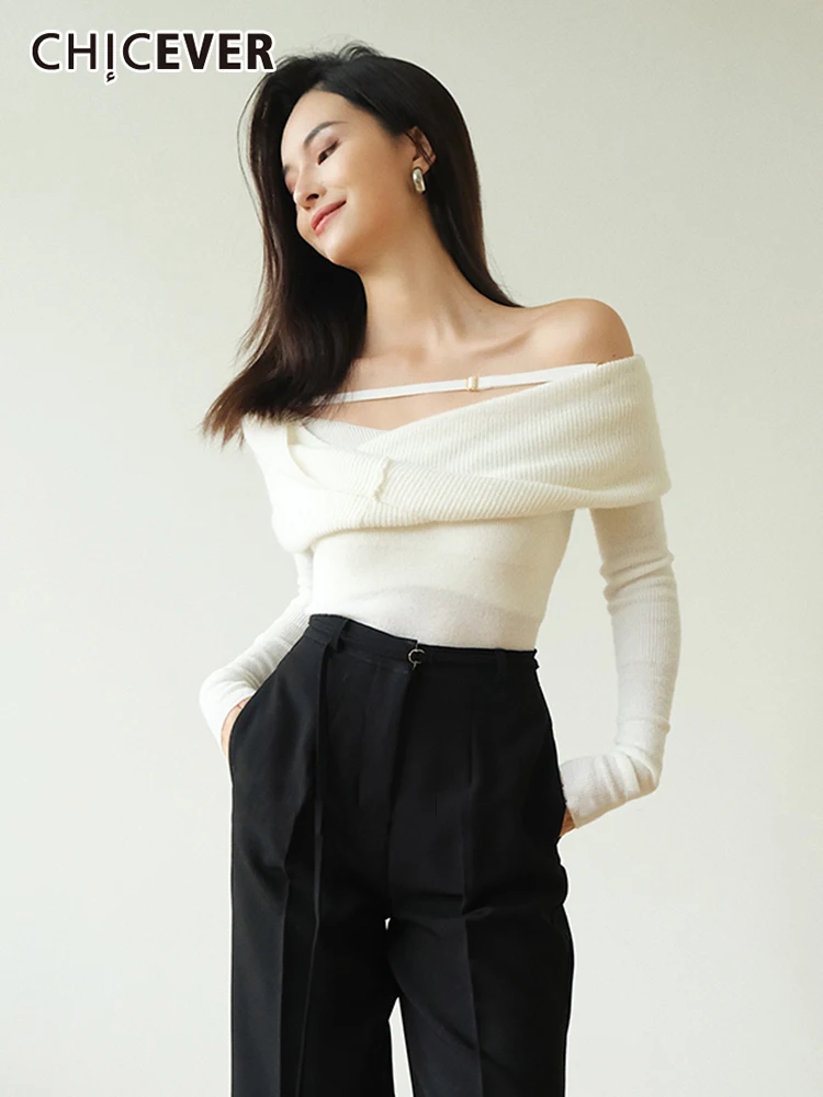 CHICEVER вязаный Однотонный свитер для женщин с вырезом лодочкой, пуловер с длинными рукавами, уличный свитер, женская осенняя одежда, новинка ...
CHICEVER вязаный Однотонный свитер для женщин с вырезом лодочкой, пуловер с длинными рукавами, уличный свитер, женская осенняя одежда, новинка ...