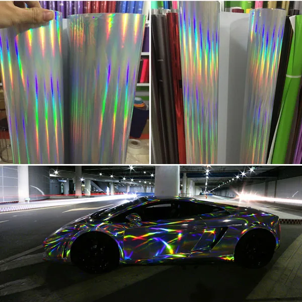 Holographic Laser Chrome Black Car Stickers Car Interior Body Wrap Vinyl Film Sheet Black with Rainbow Decals
Holographic Laser Chrome Black Car Stickers Car Interior Body Wrap Vinyl Film Sheet Black with Rainbow Decals