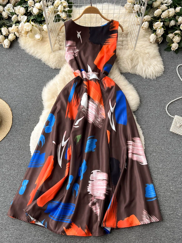 Aibeautyer New Casual Summer Floral Print Slim Sleeveless Lady Dress A Line O Neck Chiffon Pullover Mid-Calf Women Dresses
Aibeautyer New Casual Summer Floral Print Slim Sleeveless Lady Dress A Line O Neck Chiffon Pullover Mid-Calf Women Dresses