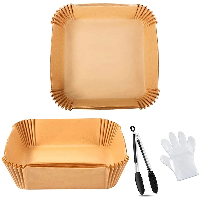 Air Fryer Disposable Paper Liner,50PCS 7.9Inch Air Fryer Parchment Paper With Tongs&100Pcs Gloves For Baking,BBQ
Air Fryer Disposable Paper Liner,50PCS 7.9Inch Air Fryer Parchment Paper With Tongs&100Pcs Gloves For Baking,BBQ