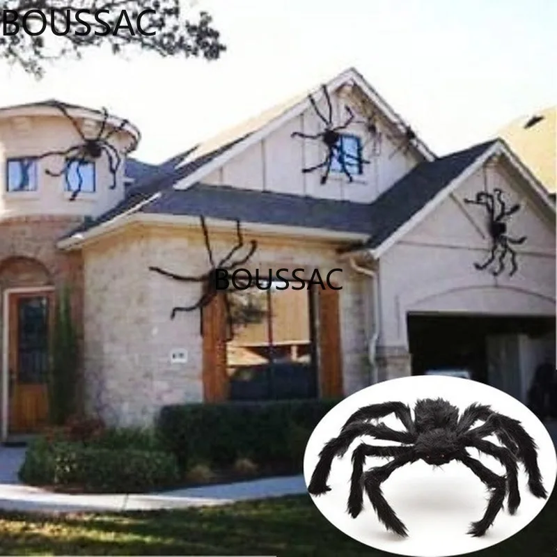 

30cm/50cm/75cm/90cm/125cm/150cm/200cm Black Spider Halloween Decoration Haunted House Prop Indoor Outdoor Giant Decor
