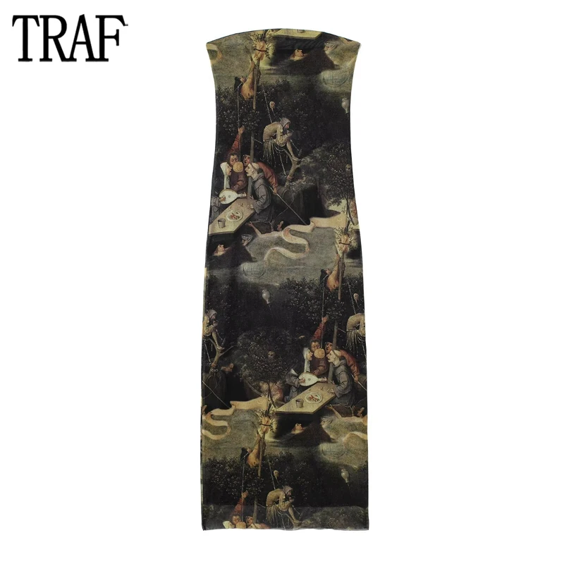 TRAF Print Tulle Dress Women Off Shoulder Long Dress Women Backless Evening Dresses for Women 2023 Sleeveless Bodycon Midi Dress
TRAF Print Tulle Dress Women Off Shoulder Long Dress Women Backless Evening Dresses for Women 2023 Sleeveless Bodycon Midi Dress