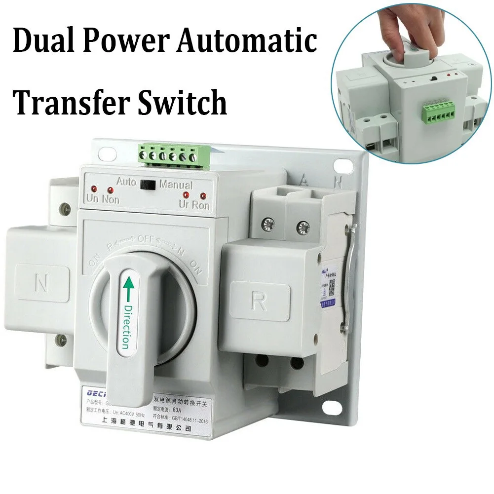 Switch Dual Power Automatic Transfer Switch 2P 63A Switchgear Switch Single Phase Home Automatic Toggle Switches
Switch Dual Power Automatic Transfer Switch 2P 63A Switchgear Switch Single Phase Home Automatic Toggle Switches