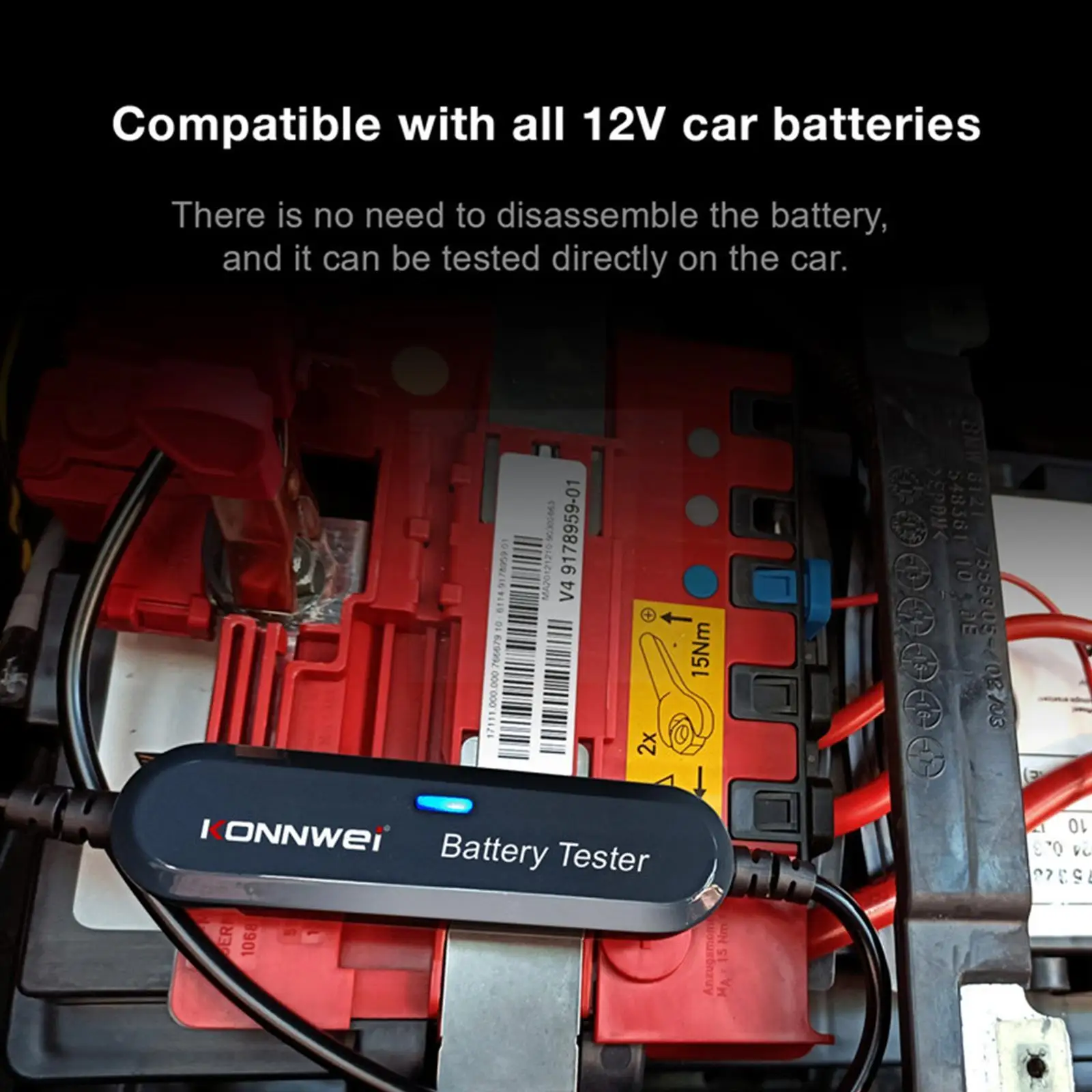 12V Car Bluetooth Battery Tester BK100 Voltage Charging Battery Cranking Diagnostic Test Tools Lead-Acid D7E0
12V Car Bluetooth Battery Tester BK100 Voltage Charging Battery Cranking Diagnostic Test Tools Lead-Acid D7E0