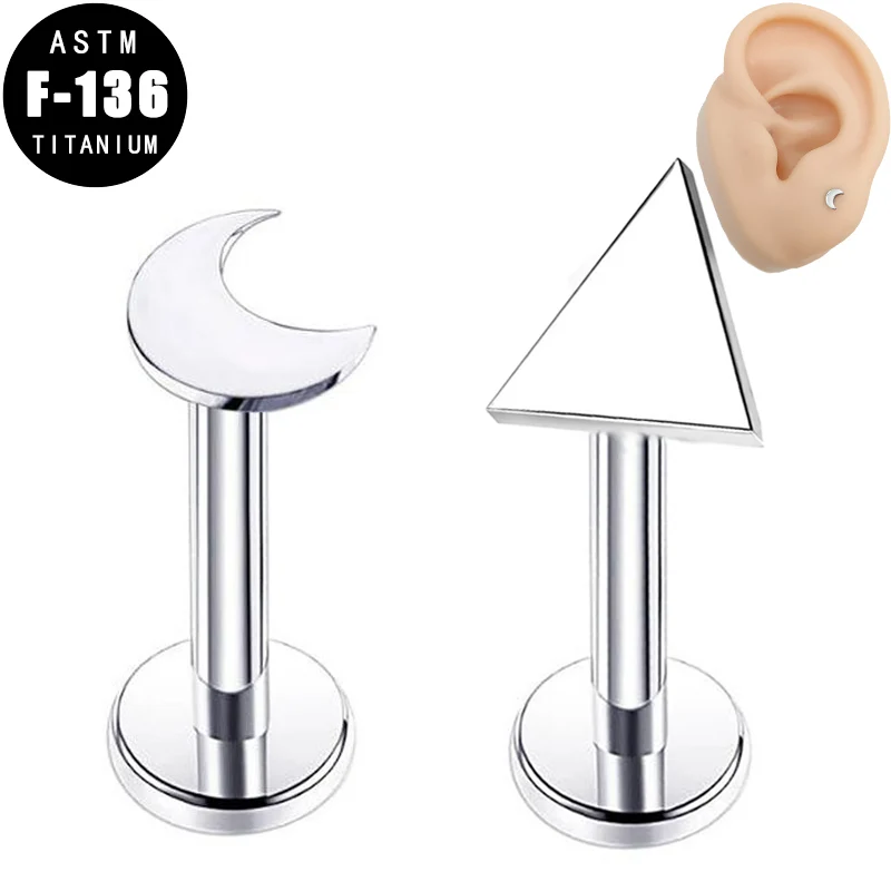 ASTM F136 Titanium Lip Rings Labret Bar Ear Piercing Triangle Moon Internally Threaded Helix Cartilage Tragus Lip Studs Jewelry
ASTM F136 Titanium Lip Rings Labret Bar Ear Piercing Triangle Moon Internally Threaded Helix Cartilage Tragus Lip Studs Jewelry