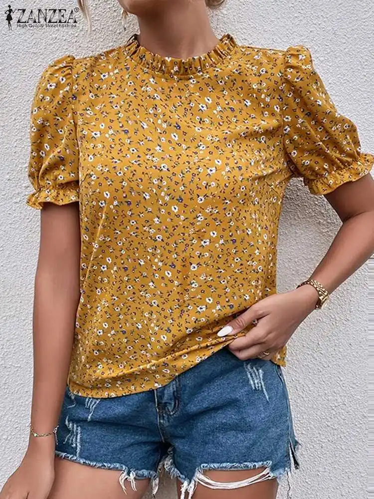 ZANZEA Women Vintage Ruffles Shirt Summer Short Sleeve Holiday Tops Bohemian Printed Blouse Female Casual Beach Blusas Mujer
ZANZEA Women Vintage Ruffles Shirt Summer Short Sleeve Holiday Tops Bohemian Printed Blouse Female Casual Beach Blusas Mujer