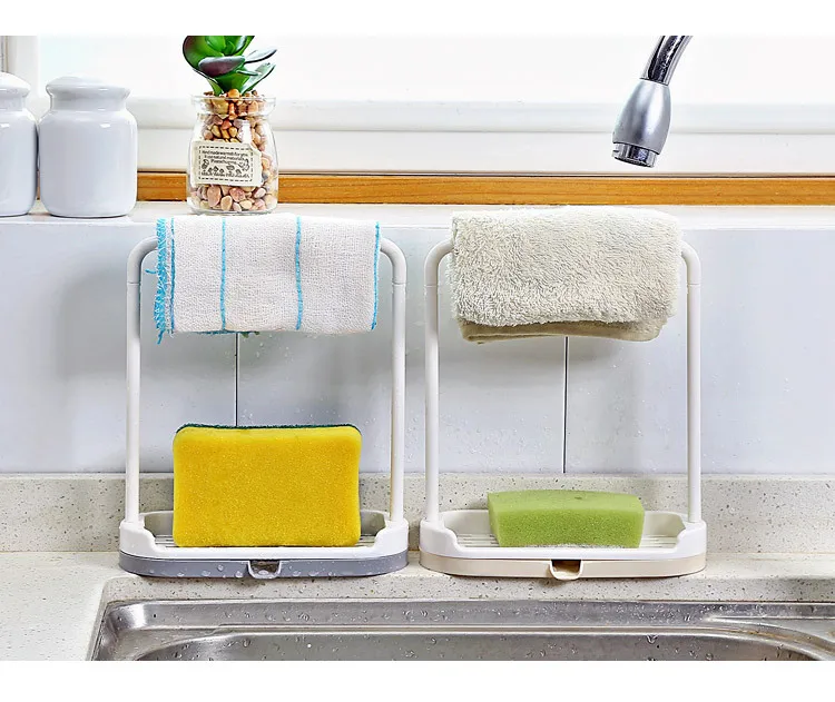 

Kitchen countertop storage rack dishcloth dishcloth drainage shelf non perforated towel cloth shelf dishcloth hanger