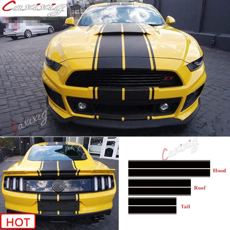 Racing Sport Styling Stripes Vinyl Decal For Ford Mustang GT Car Hood Roof Tail Whole Sticker Auto Body Decor Decals
Racing Sport Styling Stripes Vinyl Decal For Ford Mustang GT Car Hood Roof Tail Whole Sticker Auto Body Decor Decals