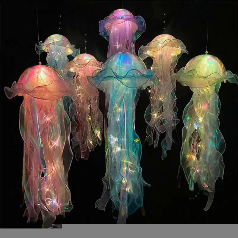 

Creative Jellyfish Lamp Jellyfish Hanging Decoration Wind Chimes Hanging Lantern Party Decor Atmosphere Lamp Birthday Gifts