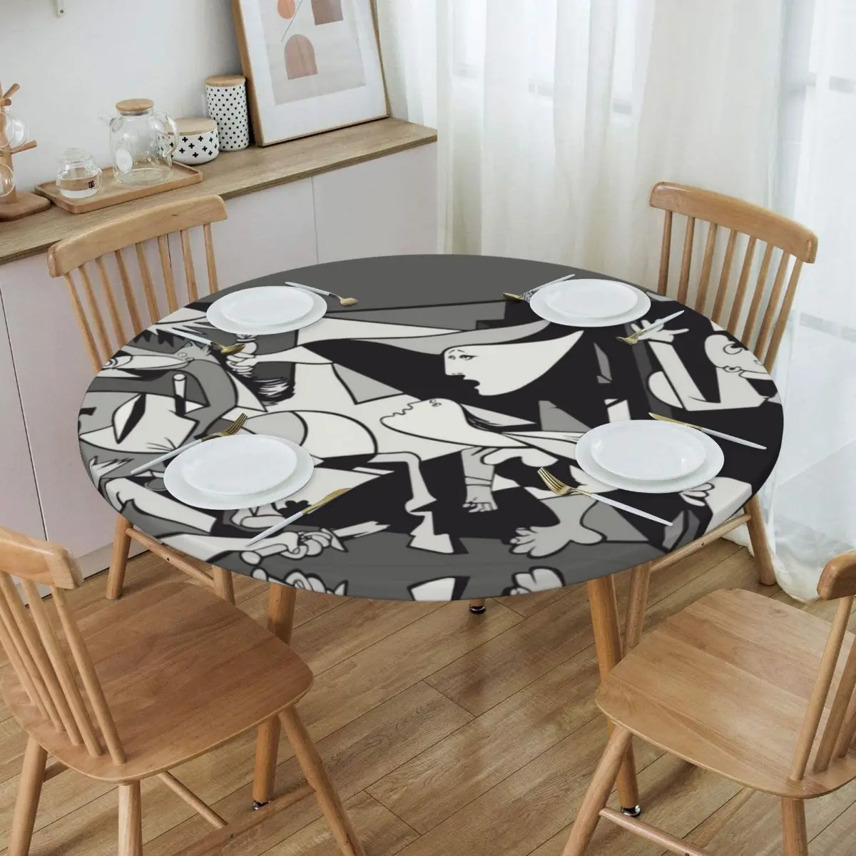 Round Fitted Pablo Picasso 1937 Artwork Table Cloth Oilproof Tablecloth 45"-50" Table Cover Backed with Elastic Edge
Round Fitted Pablo Picasso 1937 Artwork Table Cloth Oilproof Tablecloth 45"-50" Table Cover Backed with Elastic Edge