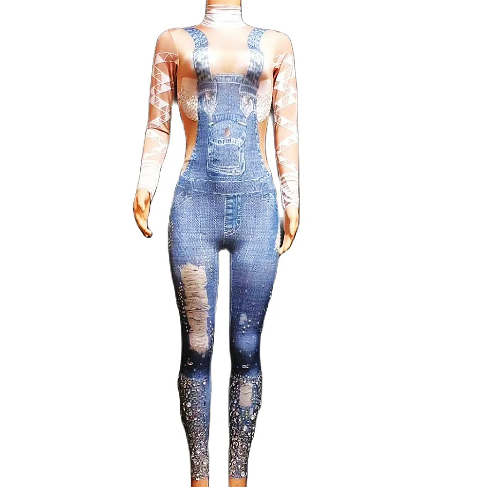 Glisten Rhinestones Denim Jumpsuit White Pile Collar Women Bodysuit Hole Jeans Rompers Bar Nightclub Evening Prom Costumes
Glisten Rhinestones Denim Jumpsuit White Pile Collar Women Bodysuit Hole Jeans Rompers Bar Nightclub Evening Prom Costumes