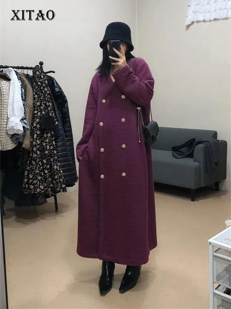 XITAO Casual Knitting Dresses Loose Fashion Simplicity Temperament Vintage Metal Buckle V-neck Women Sweater Dress FBB1309
XITAO Casual Knitting Dresses Loose Fashion Simplicity Temperament Vintage Metal Buckle V-neck Women Sweater Dress FBB1309