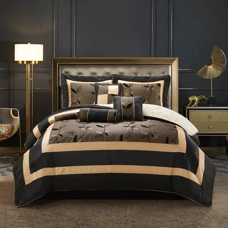Lanco Arielle Classic Plants 7-Piece Bedroom Bedding Comforter Set, Brown/Bronze, Bed Size King, 100% Polyester Fill
Lanco Arielle Classic Plants 7-Piece Bedroom Bedding Comforter Set, Brown/Bronze, Bed Size King, 100% Polyester Fill