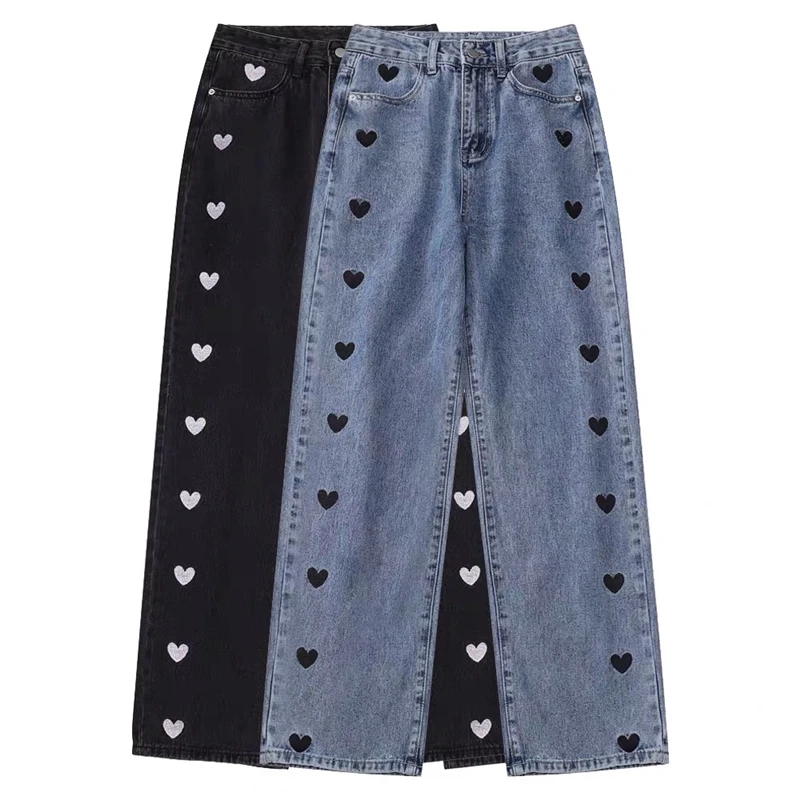 2021 New Wide Leg Jeans Women Love Printing Vintage Harajuku Loose Casual Denim Pants Spring Street High Waist Woman Trousers
2021 New Wide Leg Jeans Women Love Printing Vintage Harajuku Loose Casual Denim Pants Spring Street High Waist Woman Trousers