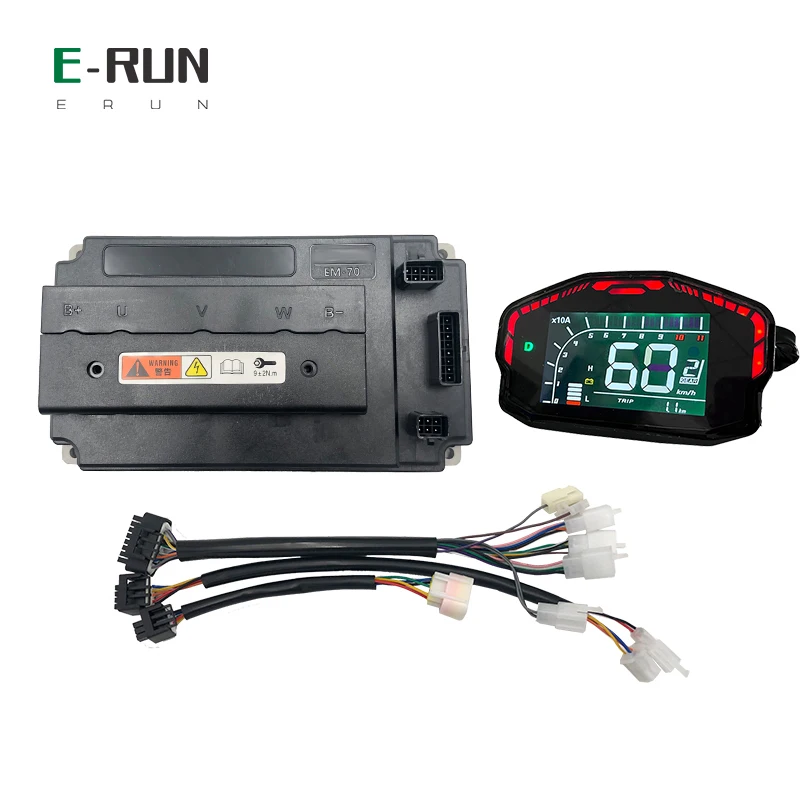 

VOTOL EM70 70A Peak 230A 1KW 2KW BLDC Sine Wave Controller with DKD LCD Speedometer Display