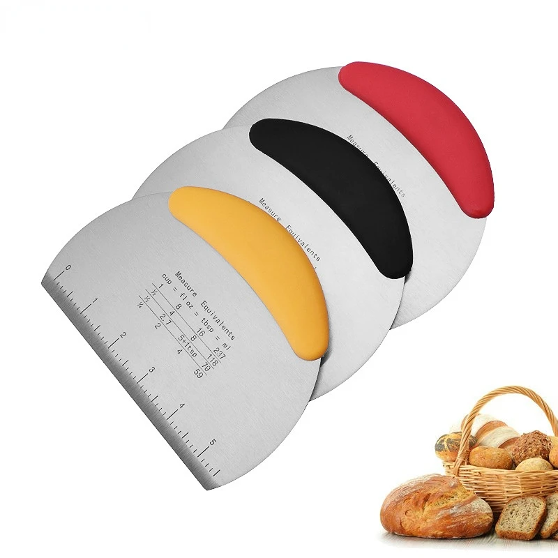 

Stainless Steel Dough Scraper Noodle Knife Cake Scraper With Scale Pastry Cutters Cooking Cookie Cutter Baking Accessories