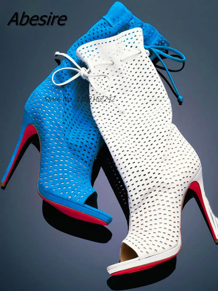 Sexy Hollow Out High Heel Open Toe High Heel Sandals Fashion Lace-Up Red Bottom Catwalk Short Boots Women'S Party Banquet
Sexy Hollow Out High Heel Open Toe High Heel Sandals Fashion Lace-Up Red Bottom Catwalk Short Boots Women'S Party Banquet