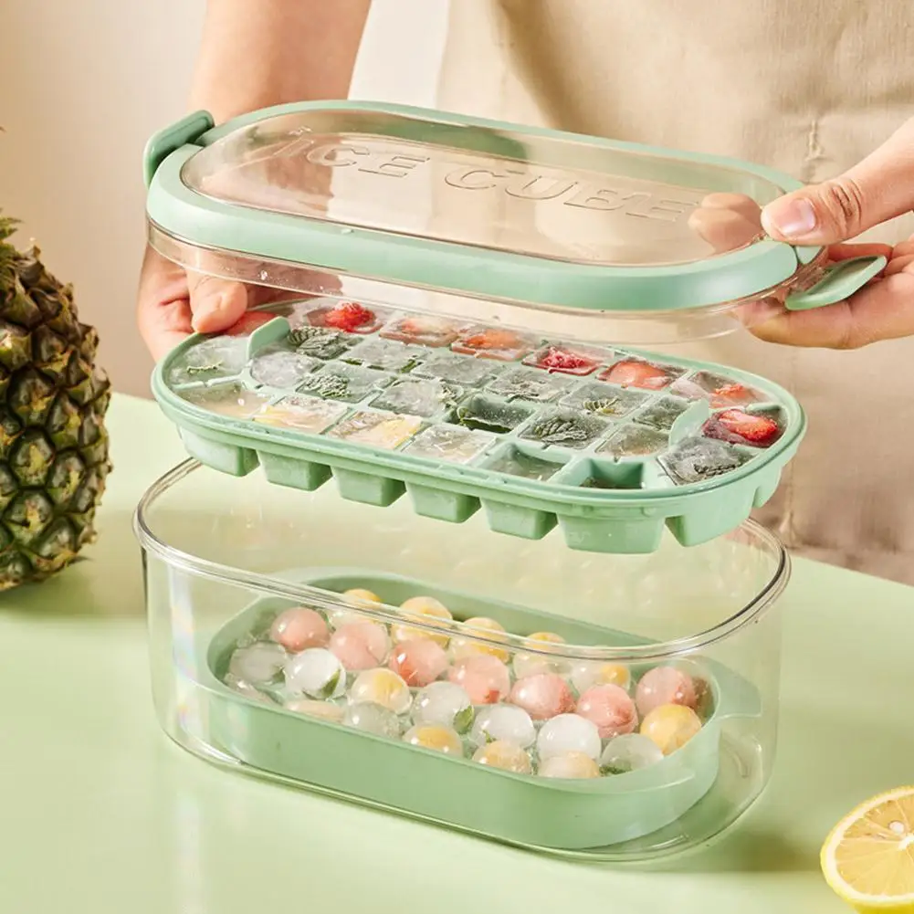 Refrigerator Ice Cube Maker Box Portable Ice Mold Trays for Freezer with Lid Ice Cream Tools Cubic Container for Cocktail W O1P1 
Refrigerator Ice Cube Maker Box Portable Ice Mold Trays for Freezer with Lid Ice Cream Tools Cubic Container for Cocktail W O1P1